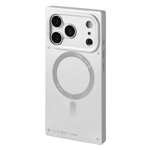 WAKCAS For iPhone 17 Pro Magnetic Case Matte Electroplated TPU Square Phone Cover Compatible with MagSafe - Silver - 1