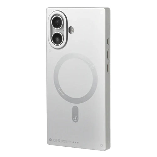 WAKCAS For iPhone 17 Magnetic Case Matte Electroplated TPU Square Phone Cover Compatible with MagSafe - Silver - 1