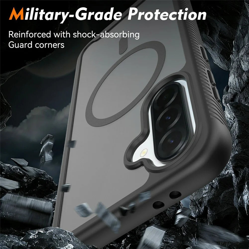 For Samsung Galaxy A36 5G  /  A56 5G Magnetic Phone Case Detachable 2 in 1 Translucent Matte PC TPU Back Cover - Black - 3