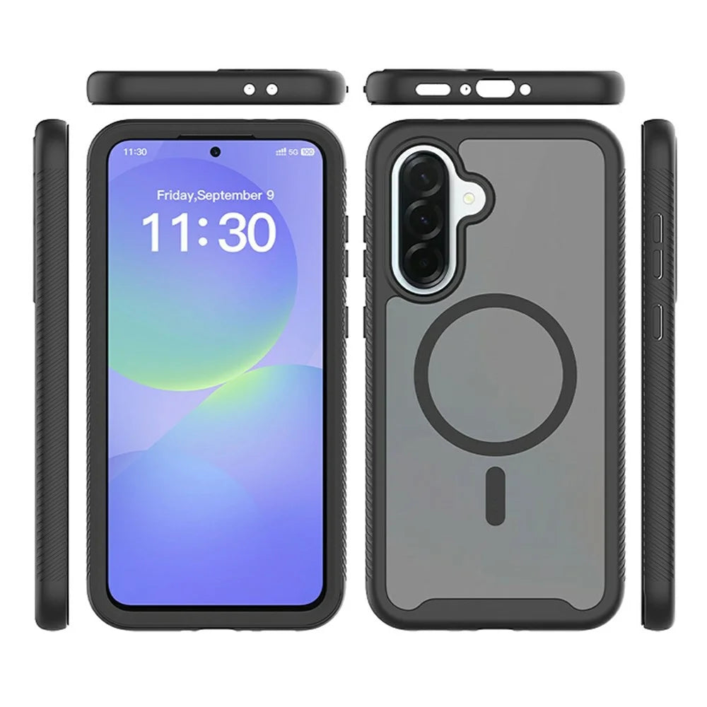 For Samsung Galaxy A36 5G  /  A56 5G Magnetic Phone Case Detachable 2 in 1 Translucent Matte PC TPU Back Cover - Black - 7