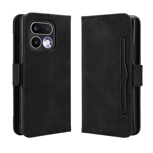 For Realme 16 Pro 5G Leather Case Phone Wallet Cover with Multiple Card Slots - Black - 1