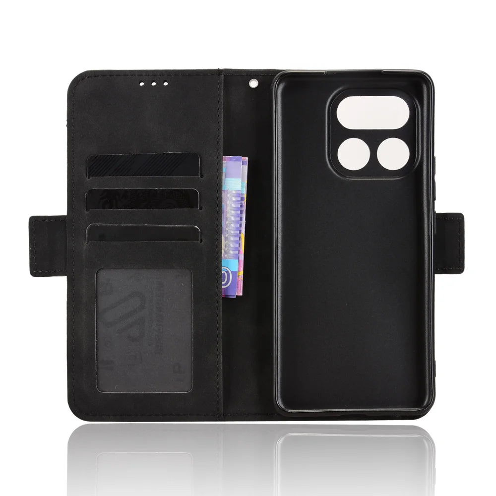 For Realme 16 Pro 5G Leather Case Phone Wallet Cover with Multiple Card Slots - Black - 4