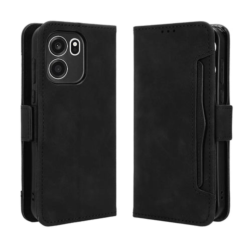 For OnePlus Nord CE6 5G / Turbo 6V 5G Leather Case Phone Wallet Cover with Multiple Card Slots - Black - 1