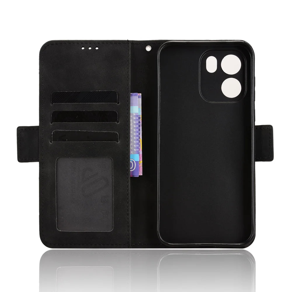 For OnePlus Nord CE6 5G / Turbo 6V 5G Leather Case Phone Wallet Cover with Multiple Card Slots - Black - 4
