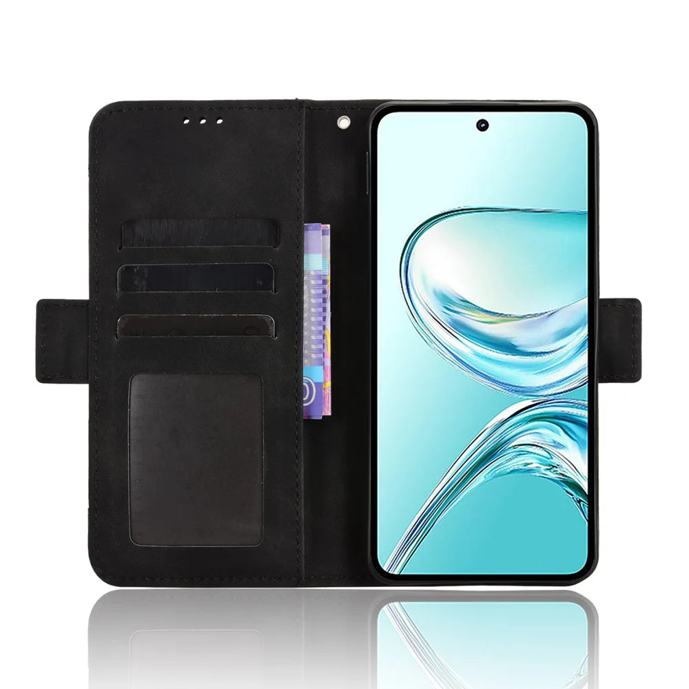 For ZTE nubia Focus 2 Ultra 5G Leather Case Phone Wallet Cover with Multiple Card Slots - Black - 5