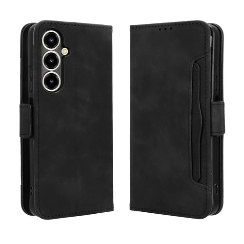 For ZTE nubia V80 Max 4G Leather Case Phone Wallet Cover with Multiple Card Slots - Black - 1