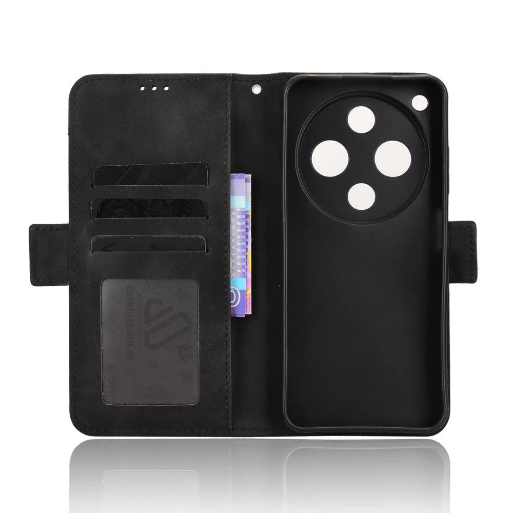 For Optus X Pro 2 5G / ZTE Nubia P9 Pro 5G Leather Case Phone Wallet Cover with Multiple Card Slots - Black - 4