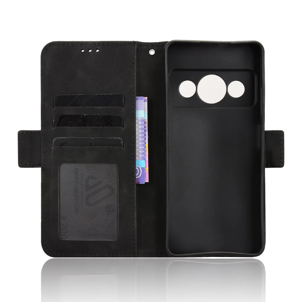 For Optus X Value 5G / ZTE Nubia P7 Pro 5G Leather Case Phone Wallet Cover with Multiple Card Slots - Black - 4