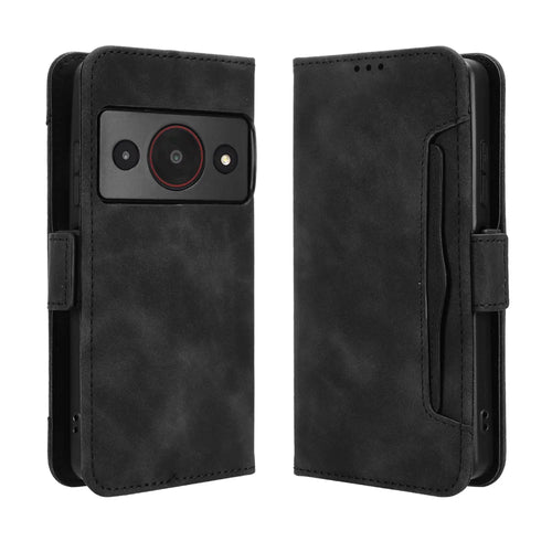 For ZTE Blade A75 Pro 5G Leather Case Phone Wallet Cover with Multiple Card Slots - Black - 1