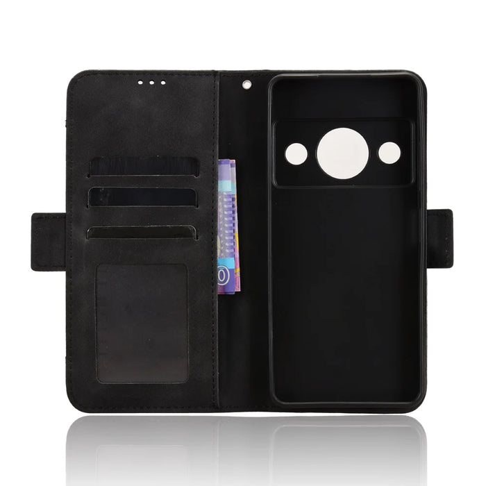 For ZTE Blade A75 Pro 5G Leather Case Phone Wallet Cover with Multiple Card Slots - Black - 4