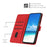 For TECNO Spark 9 Pro 4G Skin-Touch PU Leather Folio Flip Cove Imprinted Heart Shape Stand Function Wallet Phone Case with Strap -  Red - 6