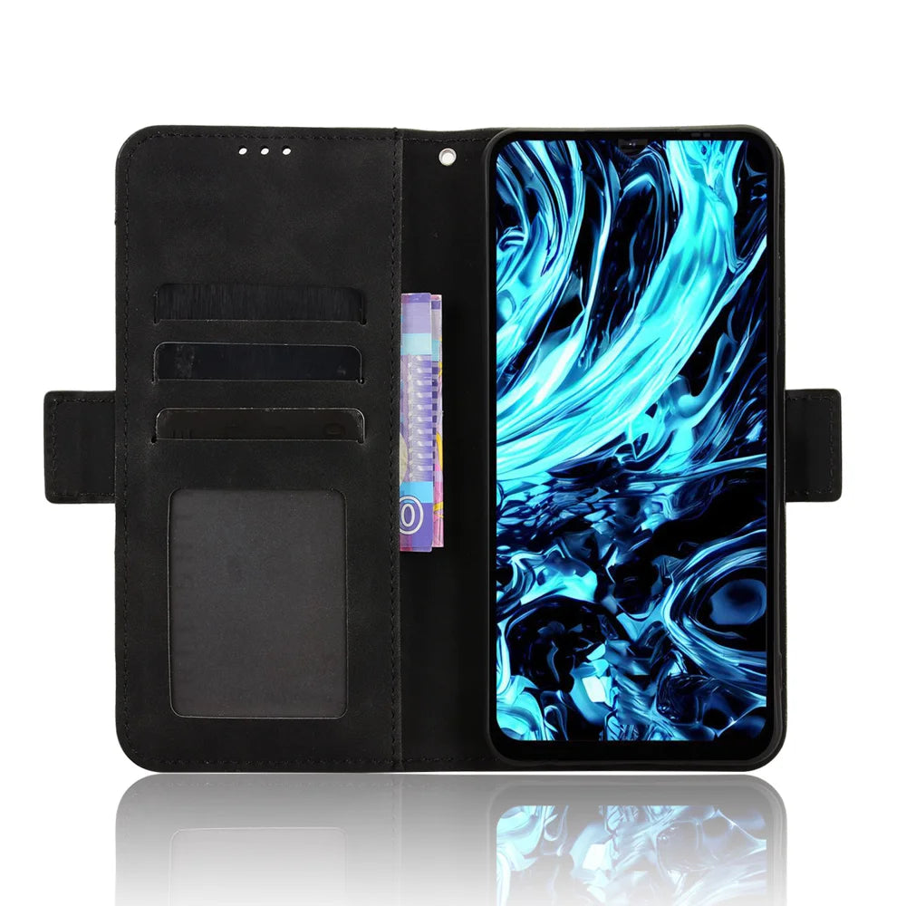 For Doogee Note 56X Leather Case Phone Wallet Cover with Multiple Card Slots - Black - 5