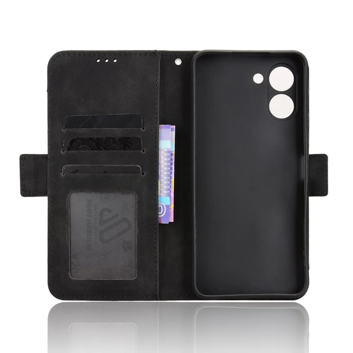 For TECNO Spark Go 3 Leather Case Phone Wallet Cover with Multiple Card Slots - Black - 4