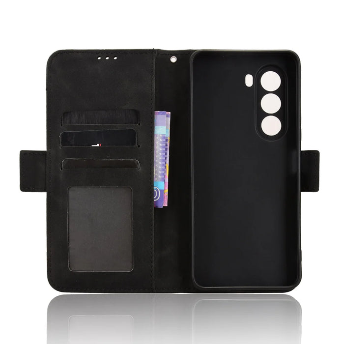 For Realme P4x 5G Leather Case Phone Wallet Cover with Multiple Card Slots - Black - 4