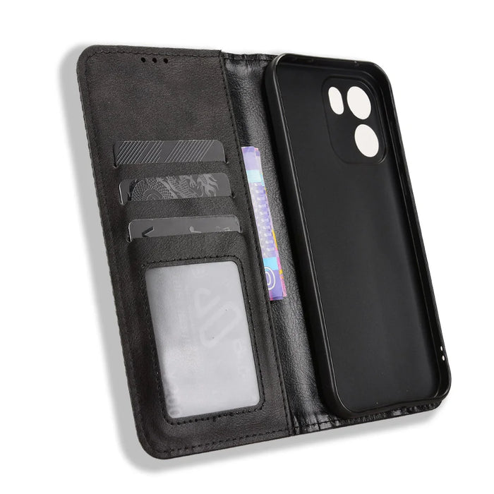 For OnePlus Nord CE6 5G / Turbo 6V 5G Leather Case Wallet Stand Retro Texture Phone Cover - Black - 5