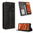 For ZTE Blade A75 Pro 5G Leather Case Wallet Stand Retro Texture Phone Cover - Black - 1