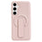 For Samsung Galaxy S26+ Magnetic Case Sliding Foldable Kickstand Corrugated PU Leather + PC Phone Cover - Pink - 1