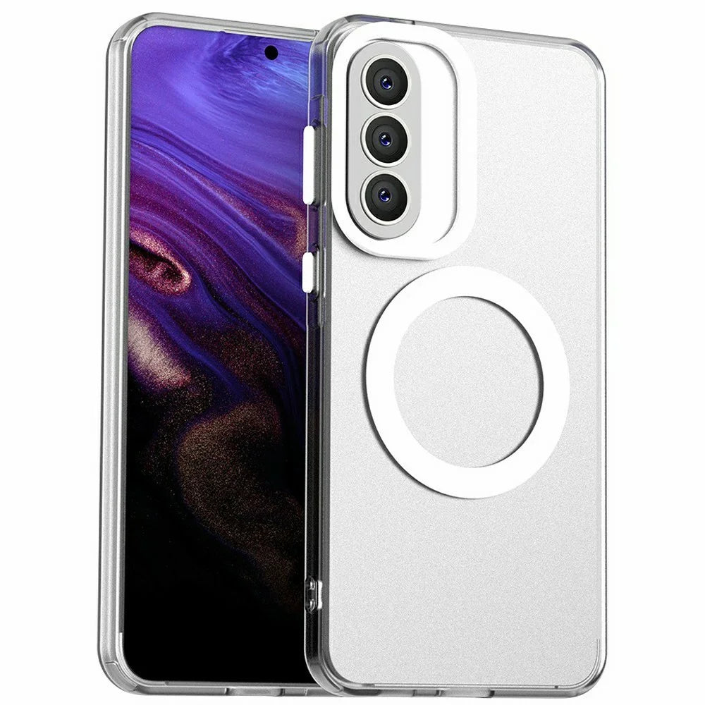 For Samsung Galaxy A57 5G Magnetic Case Anti Drop Hybrid Phone Back Cover - White - 1
