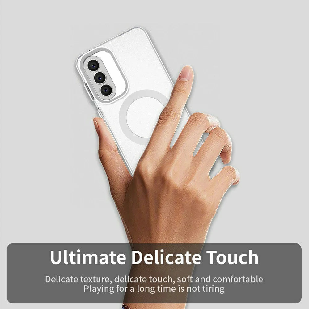 For Samsung Galaxy A57 5G Magnetic Case Anti Drop Hybrid Phone Back Cover - White - 4