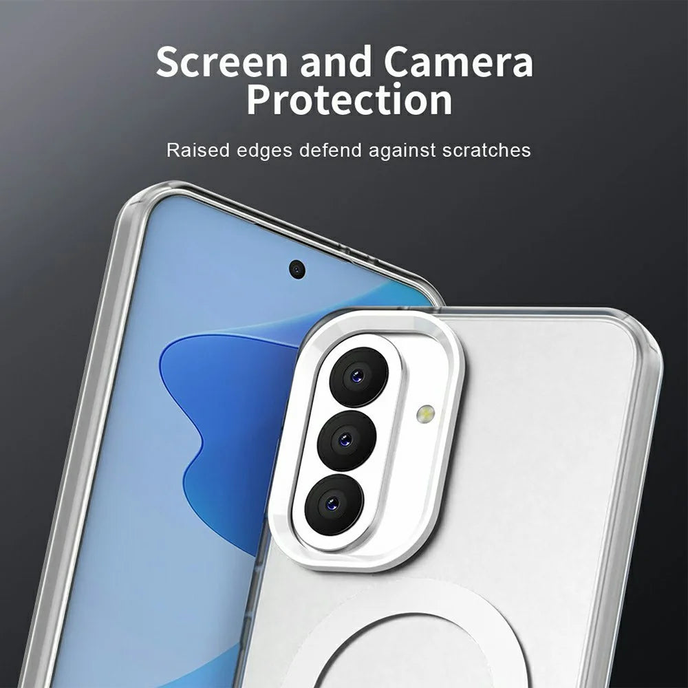 For Samsung Galaxy A37 5G Magnetic Case Anti Drop Hybrid Phone Back Cover - White - 6