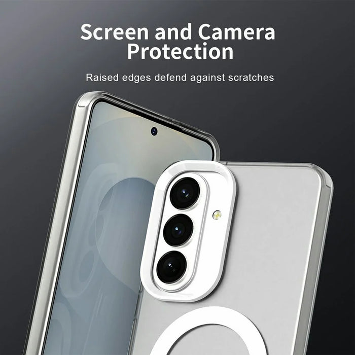 For Samsung Galaxy S26 Magnetic Case Anti Drop Hybrid Phone Back Cover - White - 6