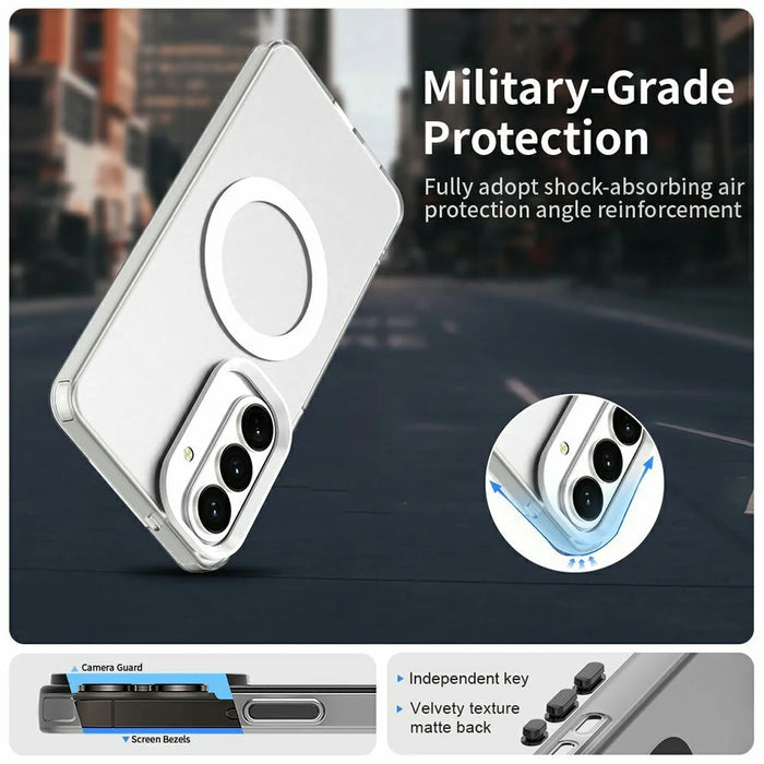 For Samsung Galaxy S26+ Magnetic Case Anti Drop Hybrid Phone Back Cover - Silver - 7