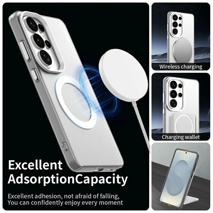 For Samsung Galaxy S26 Ultra Magnetic Case Anti Drop Hybrid Phone Back Cover - White - 2