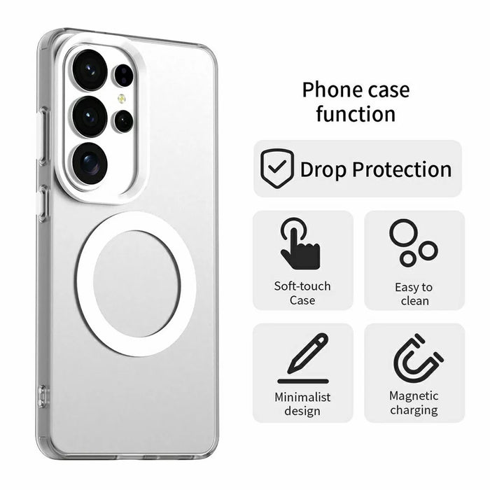 For Samsung Galaxy S26 Ultra Magnetic Case Anti Drop Hybrid Phone Back Cover - White - 5