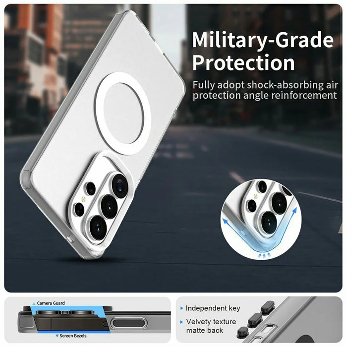 For Samsung Galaxy S26 Ultra Magnetic Case Anti Drop Hybrid Phone Back Cover - White - 7