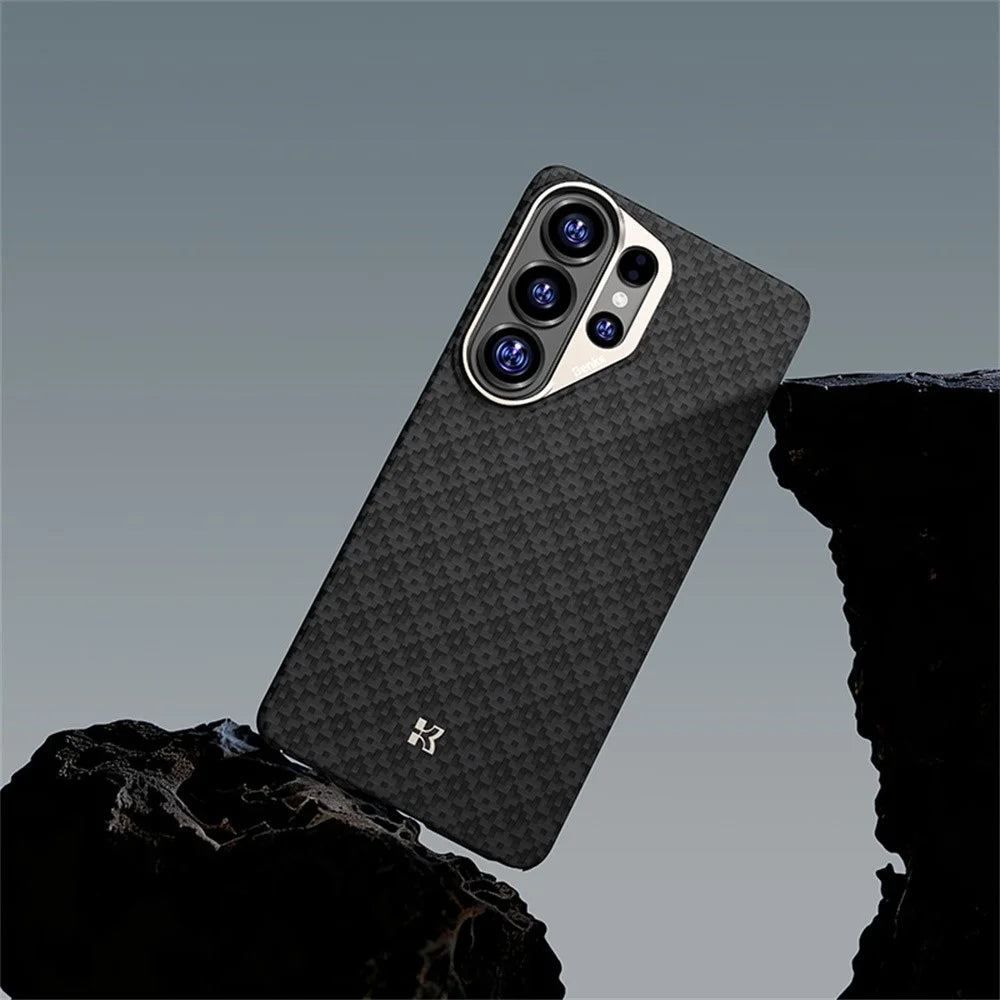 BENKS C1 For Samsung Galaxy S26 Ultra Magnetic Case Aramid Fiber Diamond Texture Woven Phone Cover - Black - 7