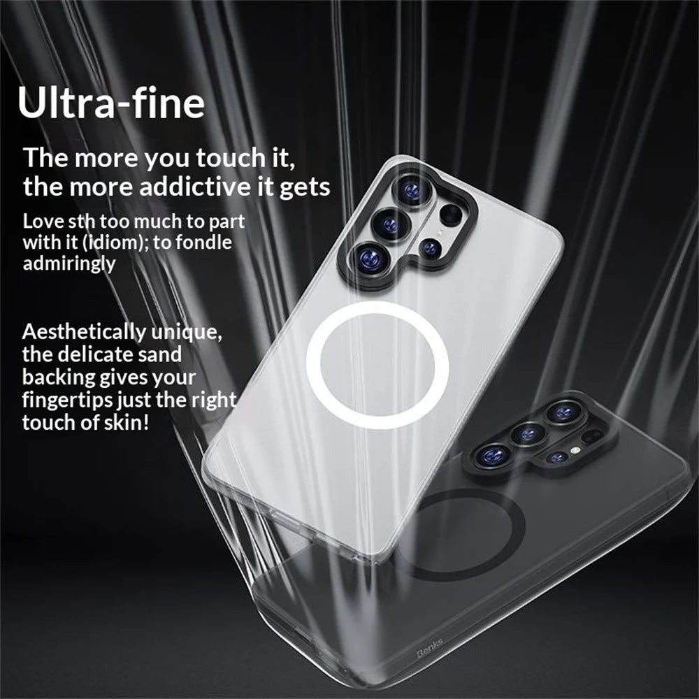 BENKS For Samsung Galaxy S26 Ultra Magnetic Case PC + TPU Matte Phone Cover - Black - 6