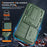 For Samsung Galaxy S25 Ultra Case Slide Lens Shield PC + TPU Kickstand Phone Cover - Green - 5