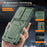 For Samsung Galaxy S25 Ultra Case Slide Lens Shield PC + TPU Kickstand Phone Cover - Green - 6