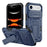 For iPhone Air Case Slide Lens Shield PC + TPU Kickstand Phone Cover - Blue - 1