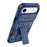 For iPhone Air Case Slide Lens Shield PC + TPU Kickstand Phone Cover - Blue - 4