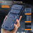 For iPhone Air Case Slide Lens Shield PC + TPU Kickstand Phone Cover - Blue - 6