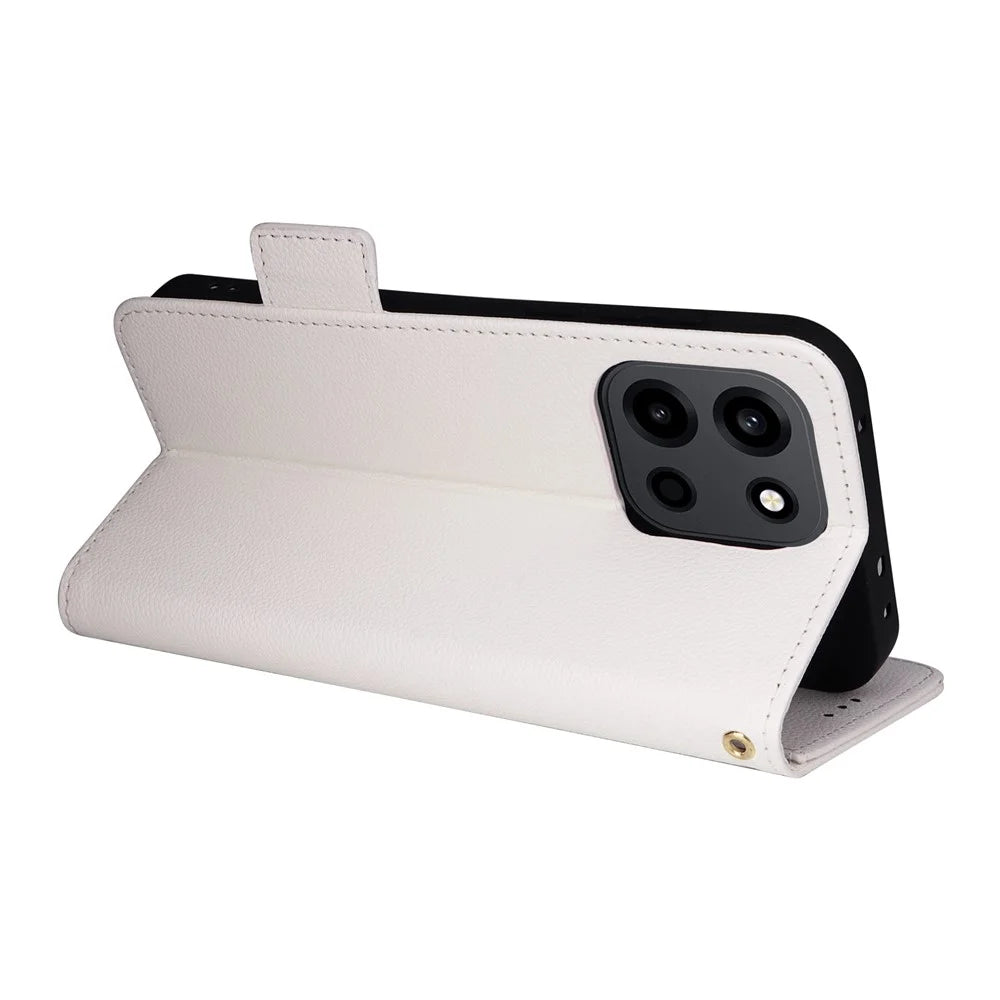Phone Case For OnePlus Nord CE6 5G / Nord 6 5G / Turbo 6V 5G / Turbo 6 5G Litchi Texture Wallet Leather Phone Cover with Wrist Strap - White - 4