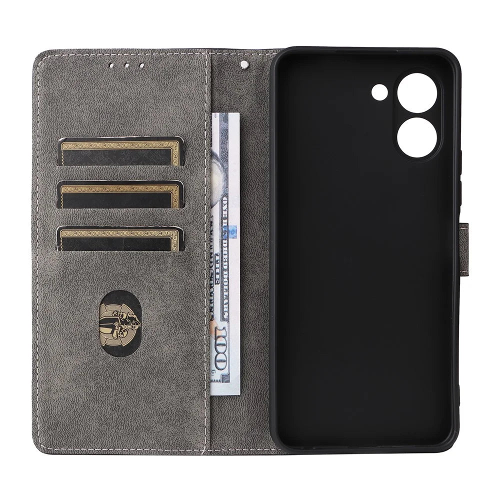 Phone Case For TECNO Spark Go 3 Wallet RFID Blocking PU Leather Phone Cover Stand with Strap - Black - 5