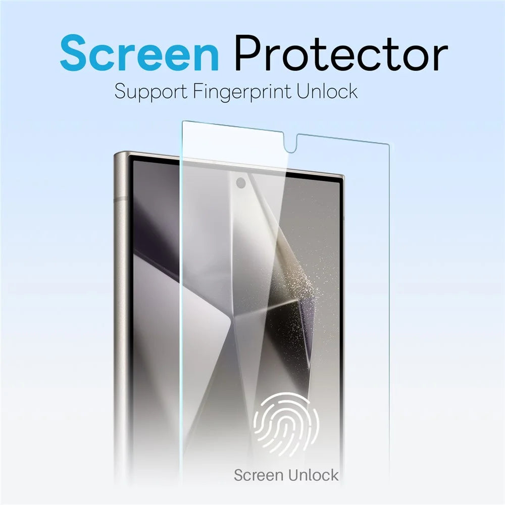 NORTHJO For Samsung Galaxy S24 Ultra Magnetic Case PC + TPU Phone Cover Set with Front Screen Protector + Lens Film - Transparent - 3