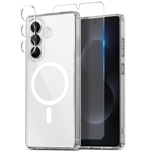 NORTHJO For Samsung Galaxy S26  /  S26 Pro Magnetic Case PC + TPU Phone Cover Set with Front Screen Protector + Lens Film - Transparent - 1