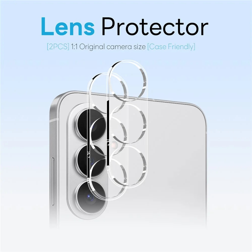 NORTHJO 5 in 1 Set for Samsung Galaxy S26+ Magnetic Case PC + TPU Phone Cover with 2 Front Screen Protector (Support Fingerprint Unlock) + 2 Lens Film - Transparent - 4