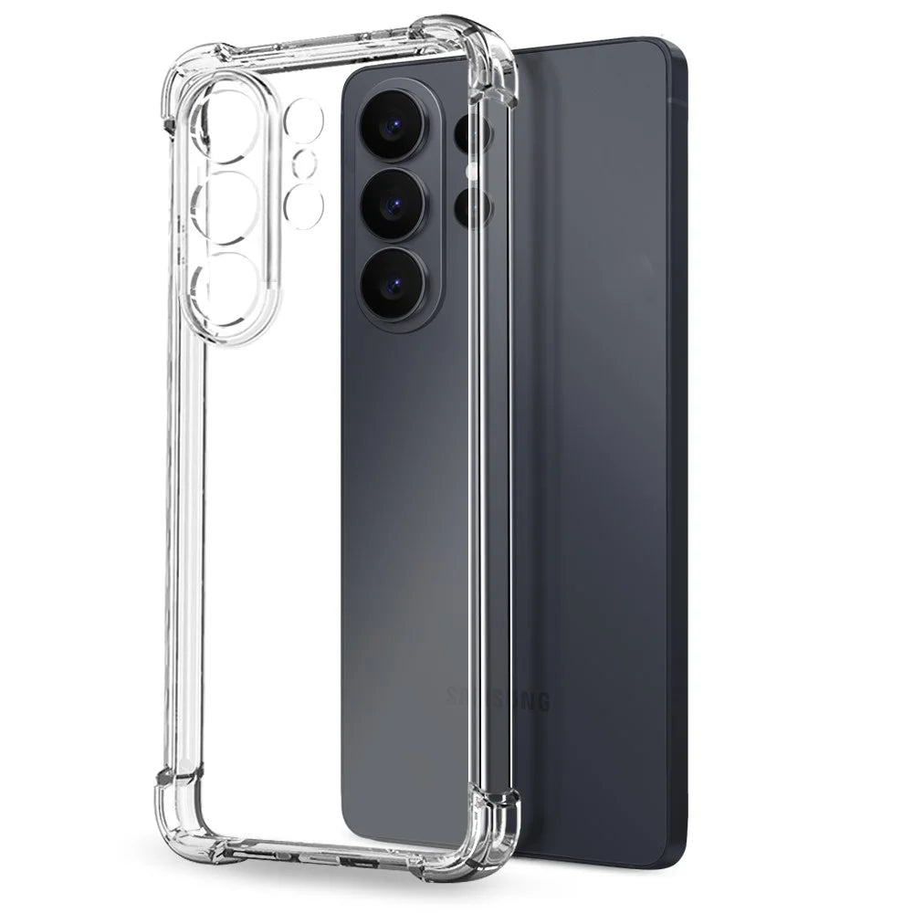 NORTHJO For Samsung Galaxy S26 Ultra Case Shockproof TPU Clear Phone Cover with Tempered Glass Support Fingerprint Unlock - Transparent - 2