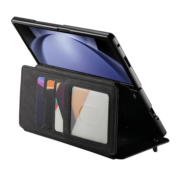 For Samsung Galaxy Z Fold5 5G Magnetic Case Detachable Wallet Stand Cloth Texture Leather + PC + TPU Phone Cover - Black - 2