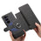 For Samsung Galaxy Z Fold5 5G Magnetic Case Detachable Wallet Stand Cloth Texture Leather + PC + TPU Phone Cover - Black - 5