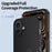 WANLONFENG For iPhone 16 Magnetic Case  QT Series Kickstand Carbon Fiber Texture PC TPU Phone Cover - Black - 5