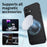 WANLONFENG For iPhone 17 Magnetic Case  QT Series Kickstand Carbon Fiber Texture PC TPU Phone Cover - Black - 3