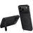 WANLONFENG For iPhone 17 Pro Magnetic Case  QT Series Kickstand Carbon Fiber Texture PC TPU Phone Cover - Black - 1