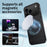 WANLONFENG For iPhone 17 Pro Magnetic Case  QT Series Kickstand Carbon Fiber Texture PC TPU Phone Cover - Black - 3