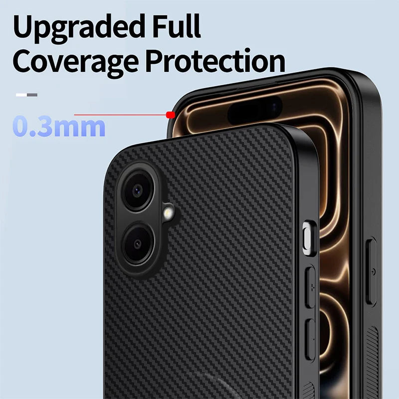 WANLONFENG For Samsung Galaxy A06 4G Magnetic Case  QT Series Kickstand Carbon Fiber Texture PC TPU Phone Cover - Black - 5