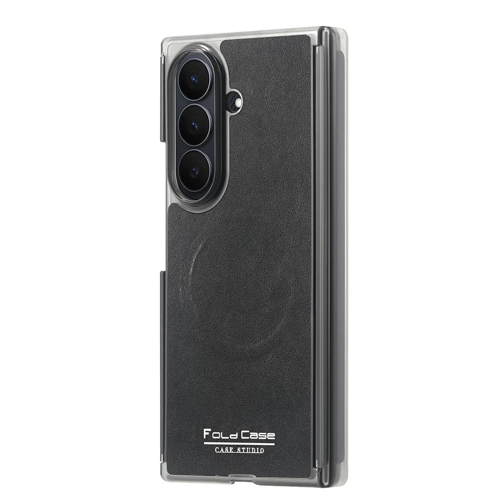 For Samsung Galaxy Z TriFold 5G Magnetic Case Dual Mid-Axis Shockproof PU Leather PC TPU Phone Cover - Black - 3